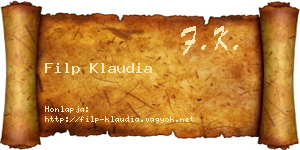 Filp Klaudia névjegykártya