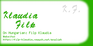 klaudia filp business card